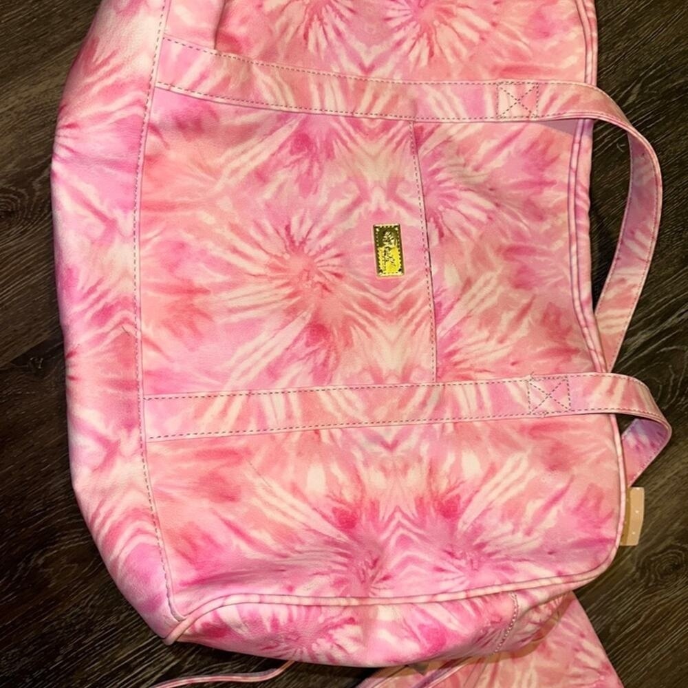 Betsey Johnson Pink Tie Dye Weekender travel bag over night luggage